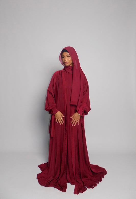 Abaya Bordeaux – Arabische Seide